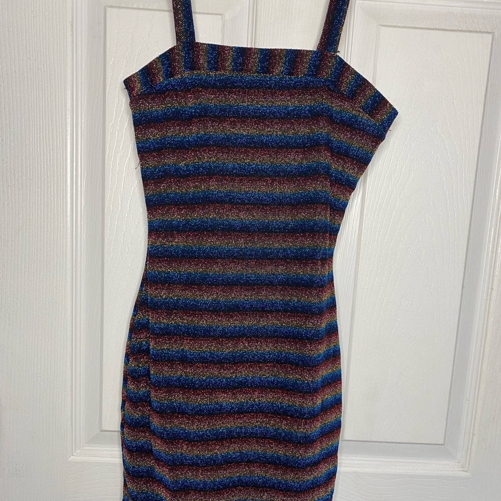 Stunning rainbow sparkle women’s mini dress